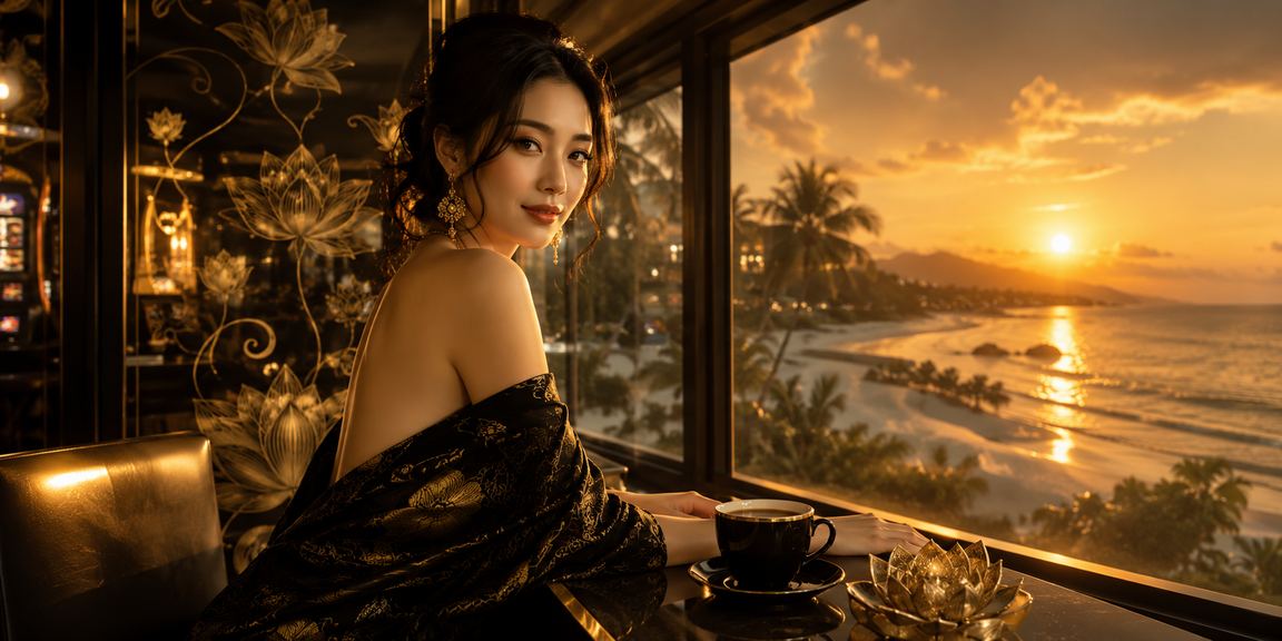 Người chơi slots trực tuyến tại quán cà phê ven biển Phú Quốc